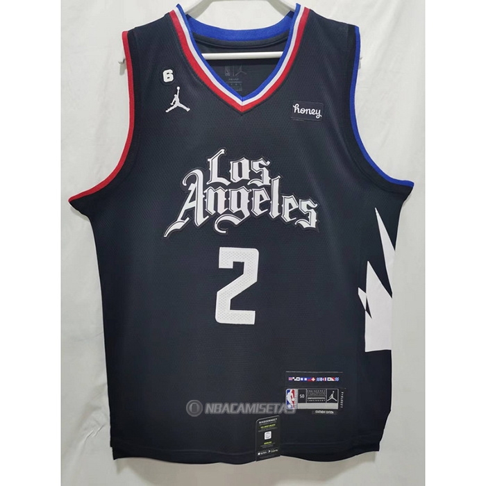 Camiseta Los Angeles Clippers Kawhi Leonard #2 Statement 2022-23 Negro